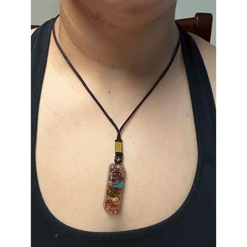 Women's Brown Multi-Stone Wire-Wrapped Pendant Necklace